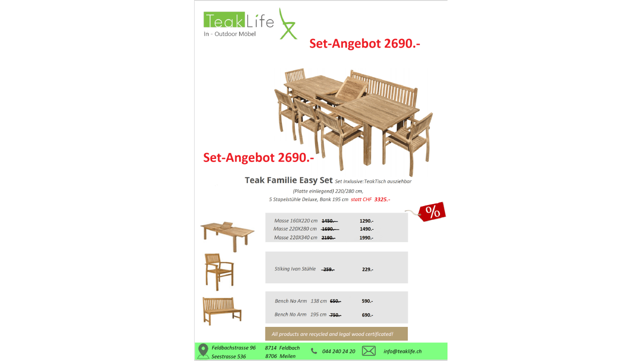 Messe-Angebot De Luxe-Set