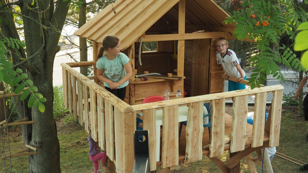 Beautiful natural wood play equipment for children