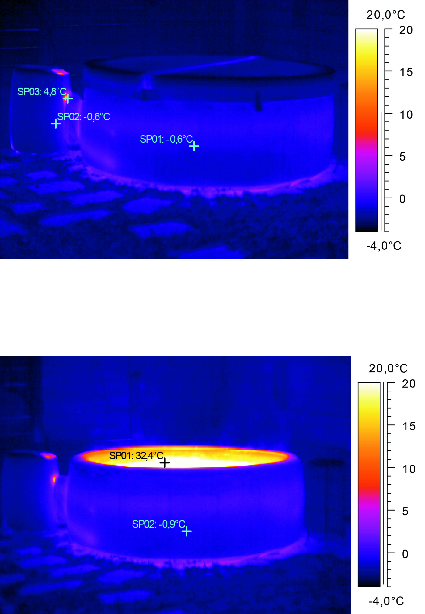 Wärmebildaufnahmen Softub Whirlpool